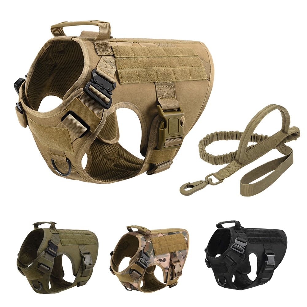 No Pull Tactical Dog Harness for Medium Large Big XXL Dog Service Dog Training Accessories