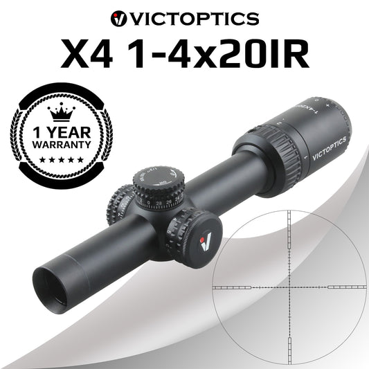 Victoptics X4 1-4X20 IR 1/2 MOA 5 level Illumination Red & Green Rifle Scope